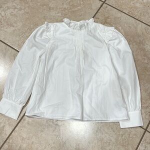 Janie and Jack Tween Girls Size 12 White Puff sleeves Blouse